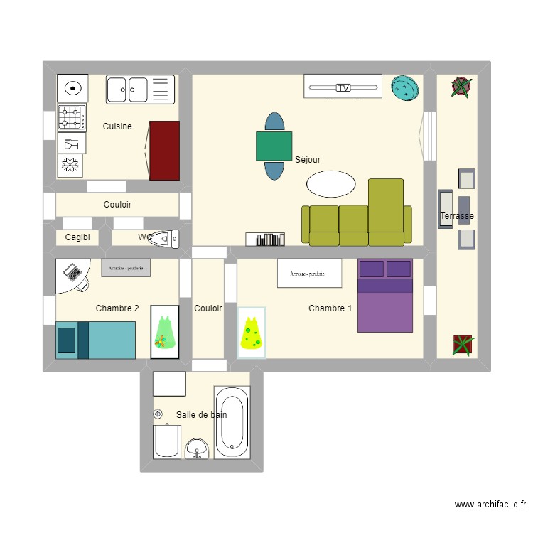 appartement. Plan de 10 pièces et 47 m2