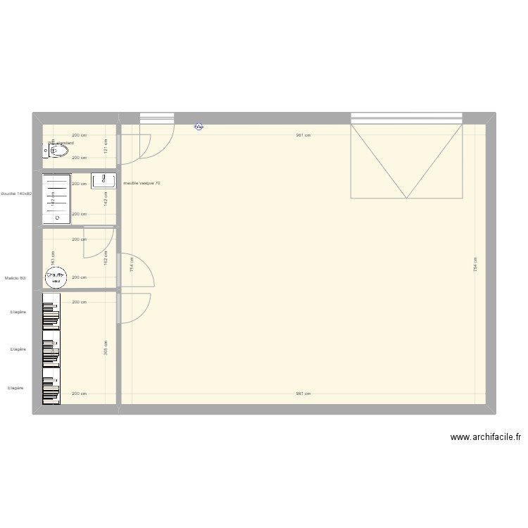 RDC Muret Plan 3 pièces 12 m2 dessiné par CyrilDORNER