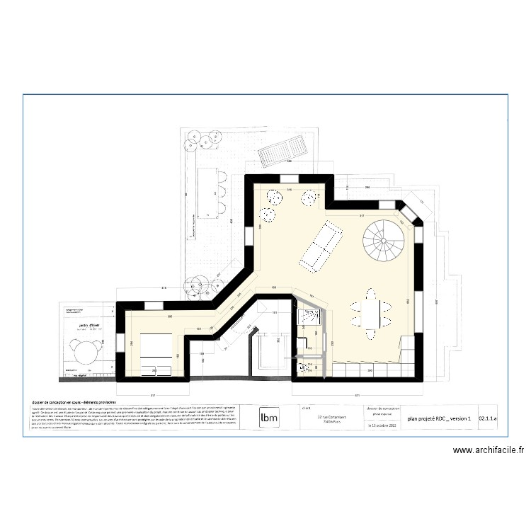 CORTAMBERT RDC3. Plan de 3 pièces et 59 m2