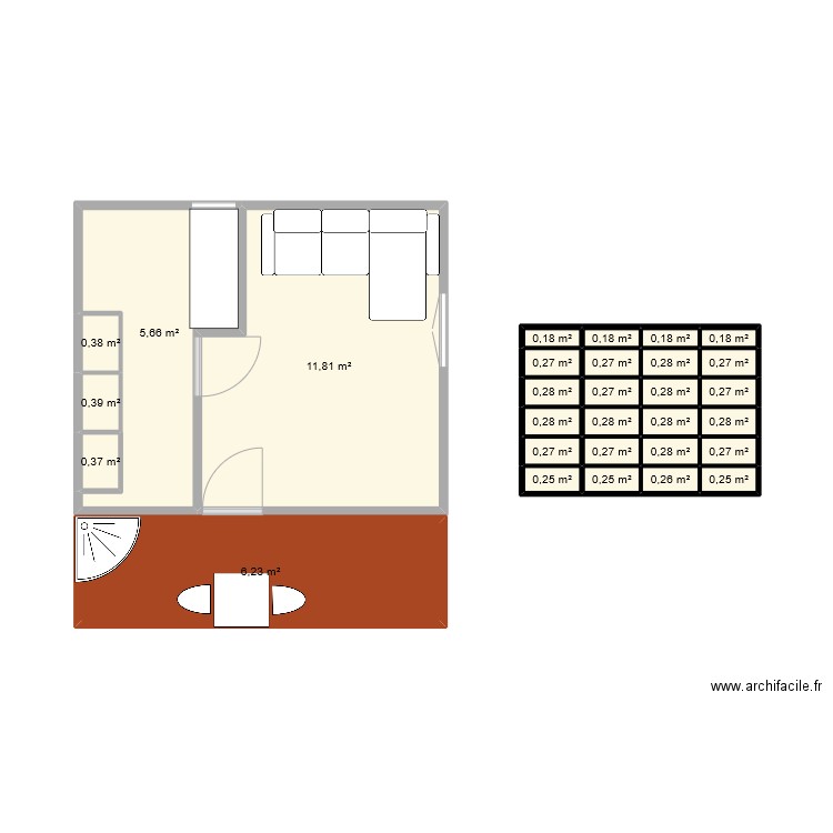 sechoir guest house. Plan de 30 pièces et 31 m2