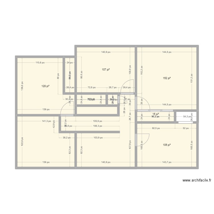 Etageplan1. Plan de 8 pièces et 73 m2