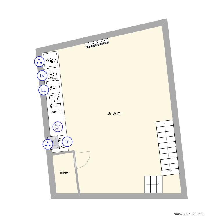 Appartement Gordes E1. Plan de 3 pièces et 79 m2