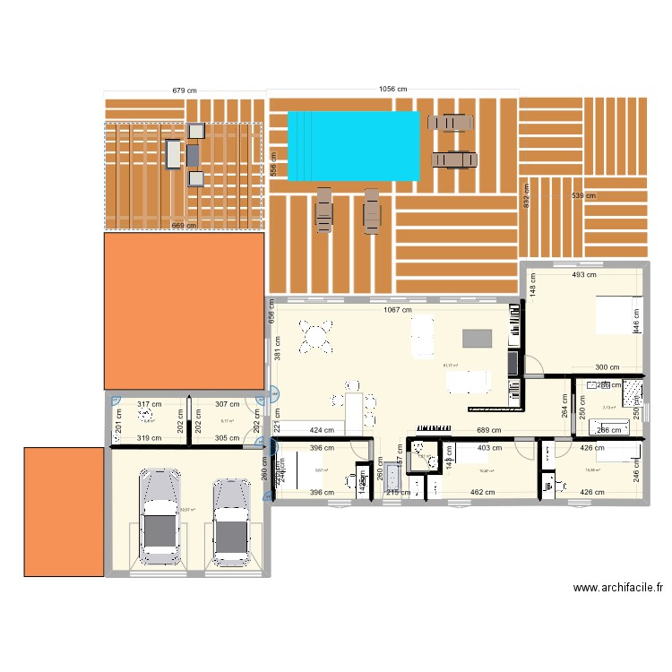 PLAN MAISON VINGRAU. Plan de 9 pièces et 176 m2