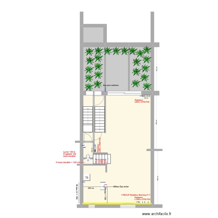 Banning 83 2e étage Eau Chauffage. Plan de 7 pièces et 73 m2
