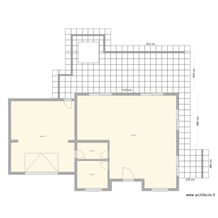 Terrasse Version4. Plan de 4 pièces et 148 m2