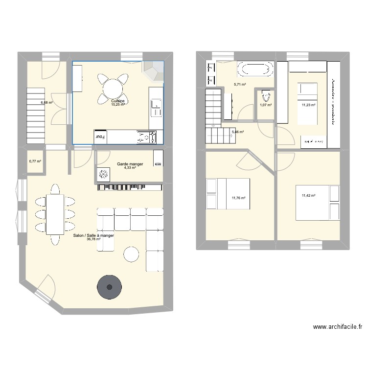 BL_RDC_V2. Plan de 11 pièces et 110 m2