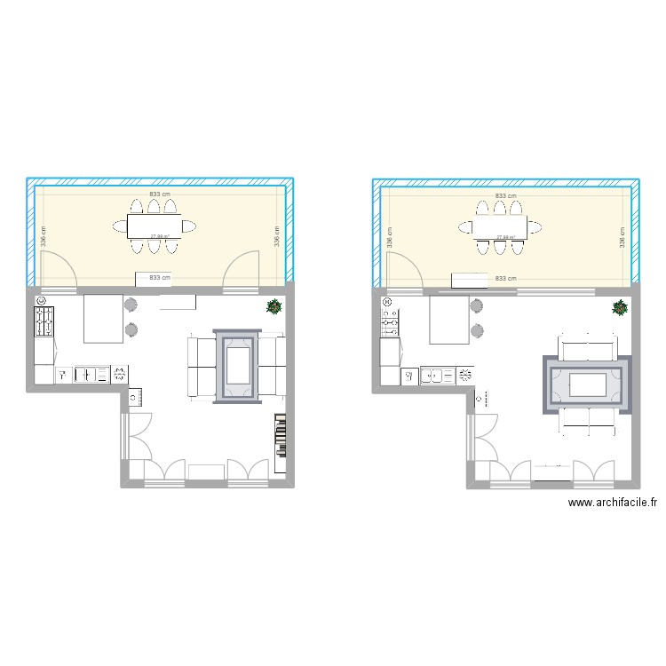Maison Chenèvre V01. Plan de 2 pièces et 56 m2