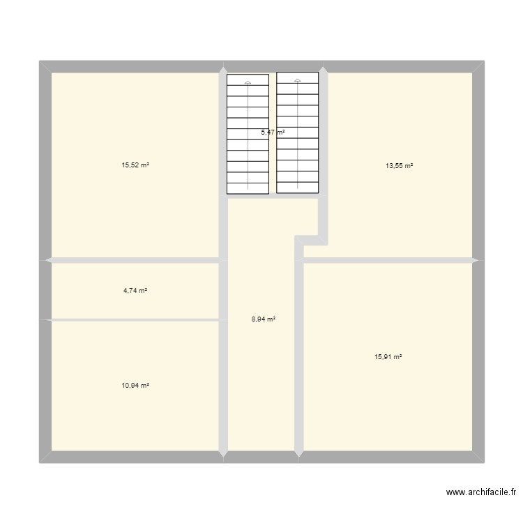 r+1 maison 3. Plan de 7 pièces et 75 m2