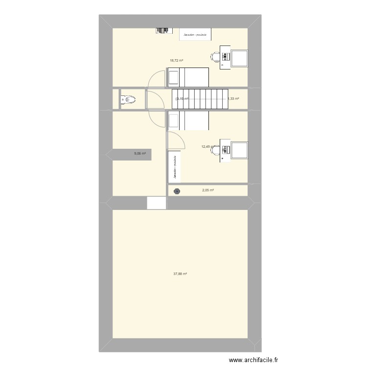 LHOTELLERY MARIE-AUDE et BASTIEN. Plan de 7 pièces et 85 m2