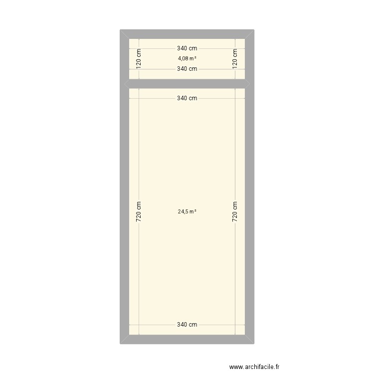 Plan chambre 2. Plan de 2 pièces et 29 m2