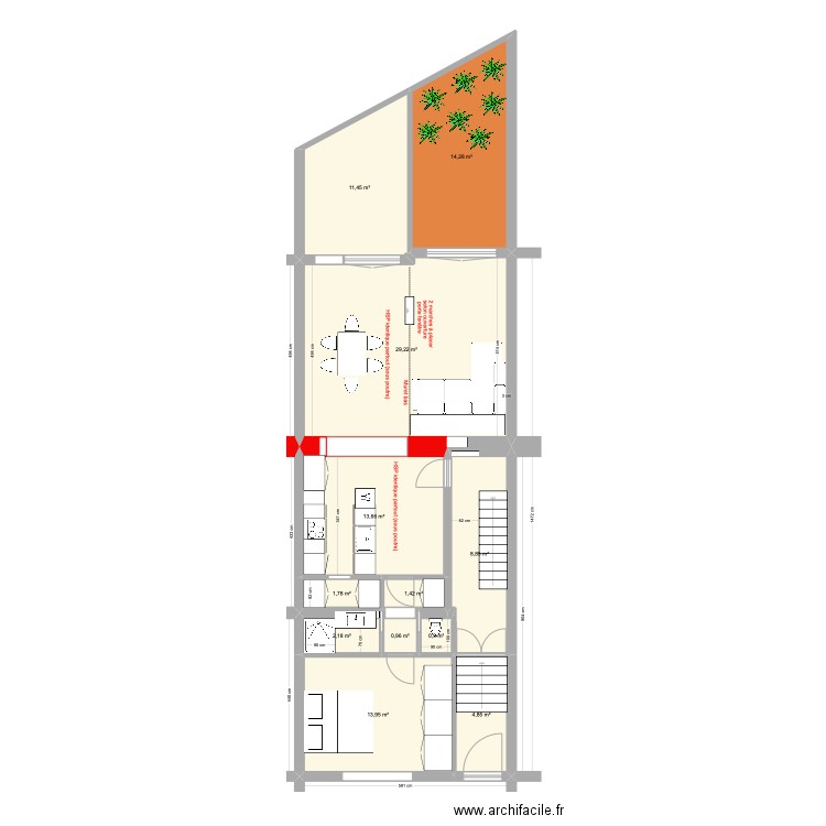 BAUCQ 77 Bel étage Def. Plan de 12 pièces et 103 m2