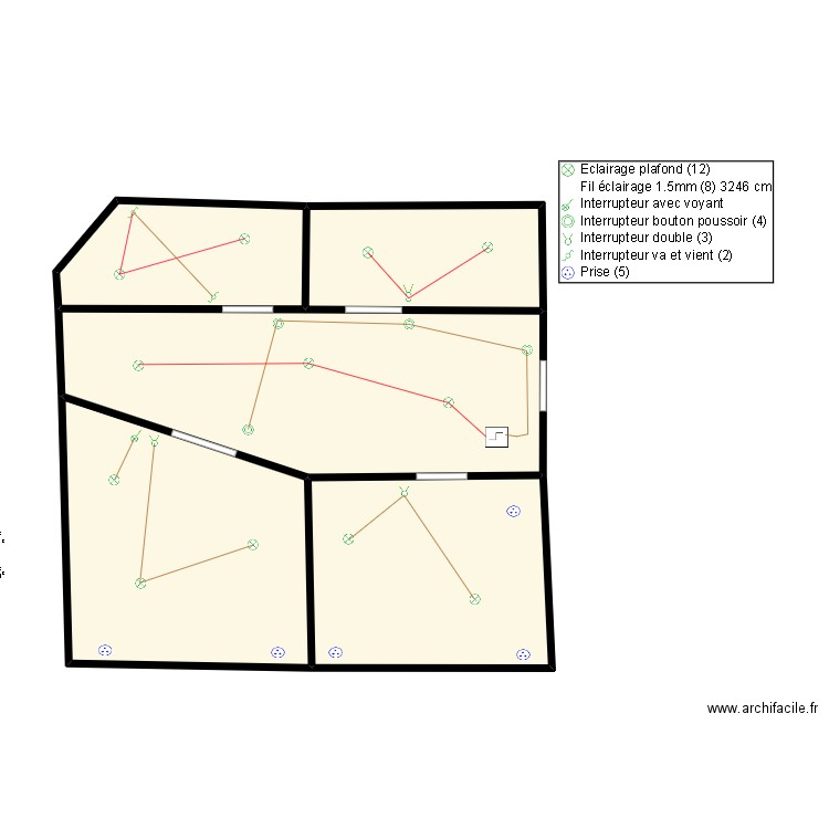 P01. Plan de 5 pièces et 68 m2