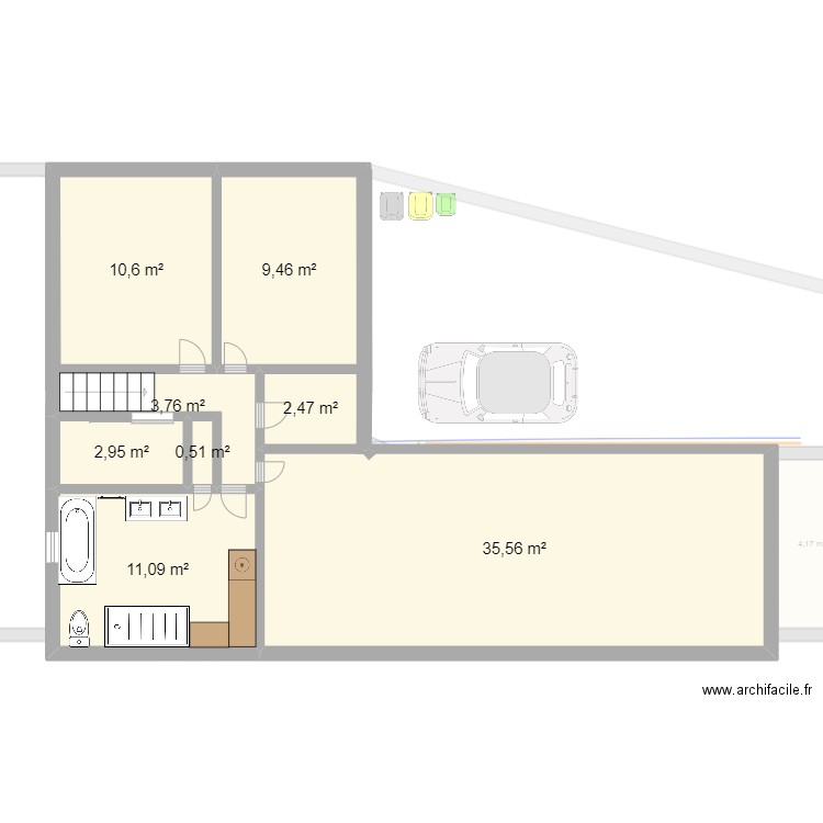 Maison Arthies détails. Plan de 13 pièces et 151 m2