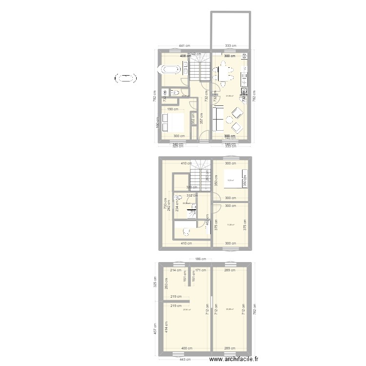 Maisons-Alfort Projet v2. Plan de 7 pièces et 151 m2