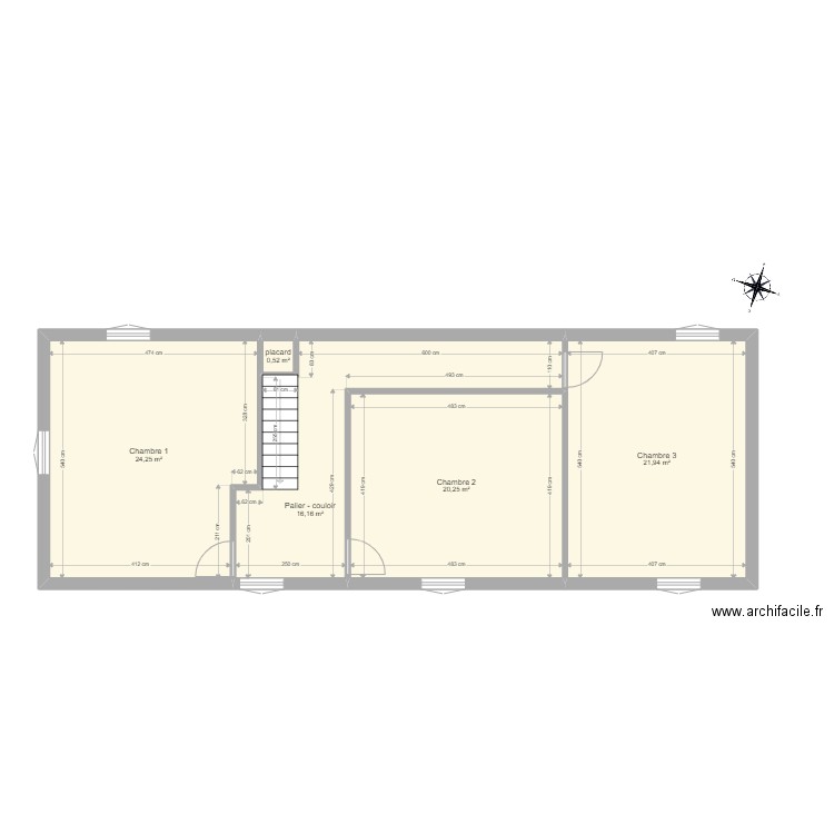 POULAILLER - maison étage. Plan de 5 pièces et 83 m2