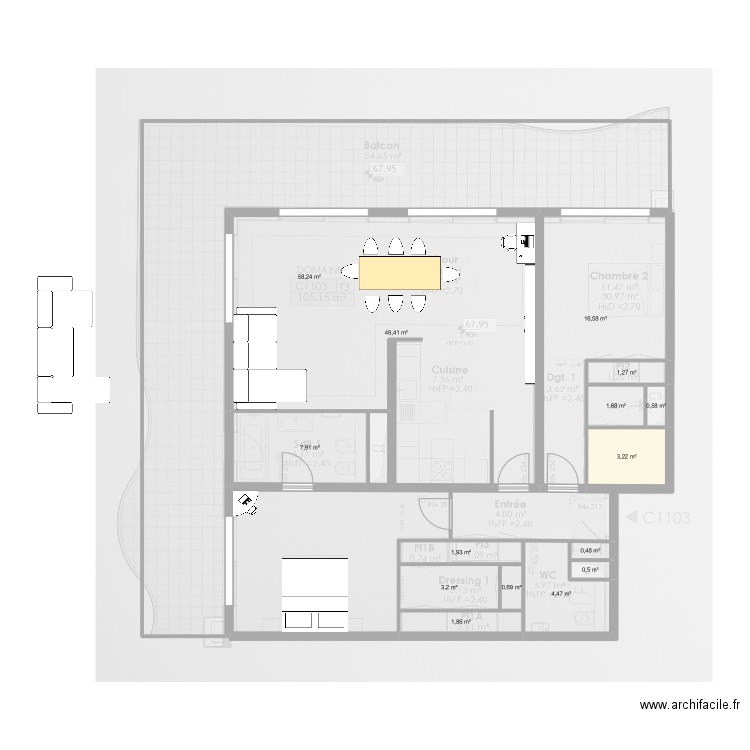 Home. Plan de 15 pièces et 152 m2