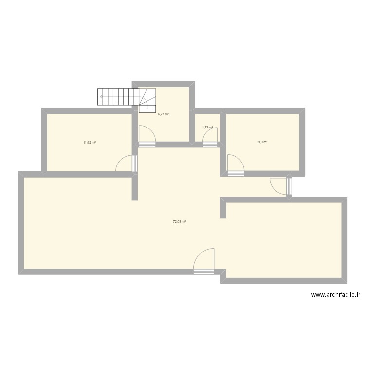 Maison Khalfoun Ahfir. Plan de 5 pièces et 102 m2