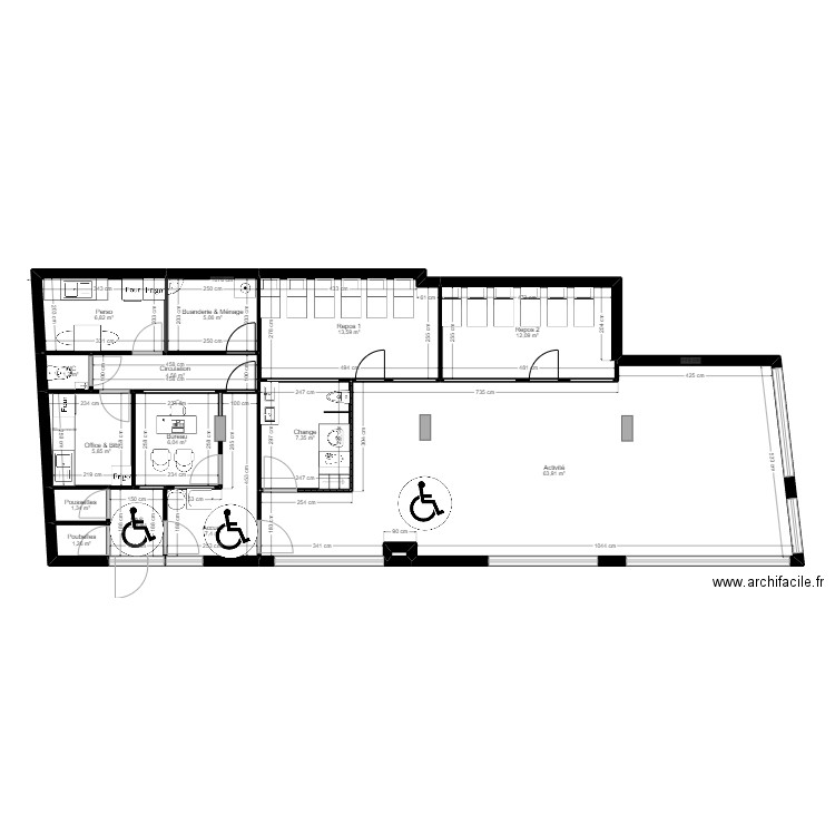 93M45SG projetjordan. Plan de 15 pièces et 139 m2