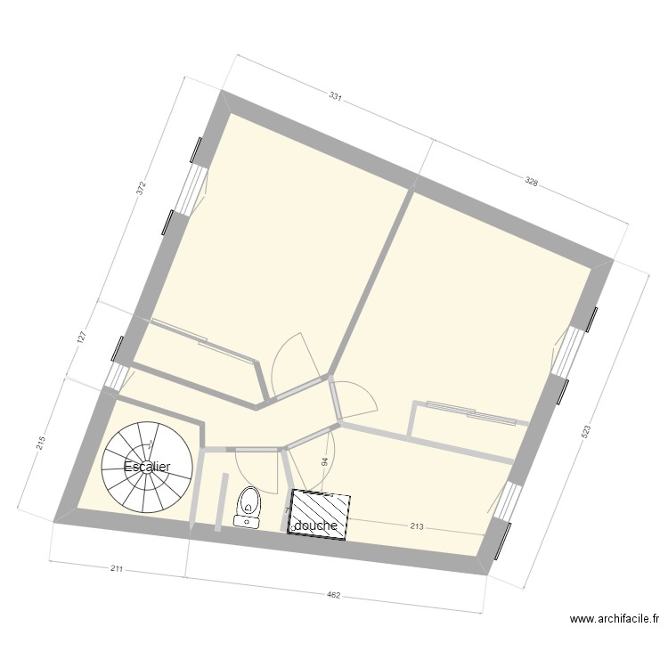 Le BOIS PLAGE_1er Etage. Plan de 4 pièces et 33 m2