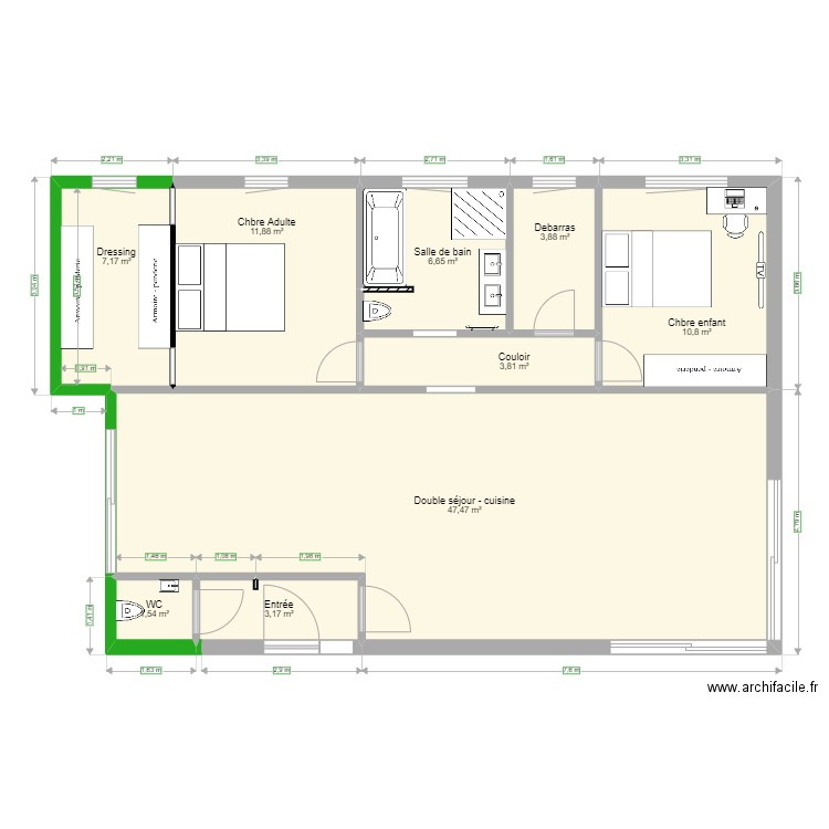 Maison Pelémont New. Plan de 9 pièces et 92 m2