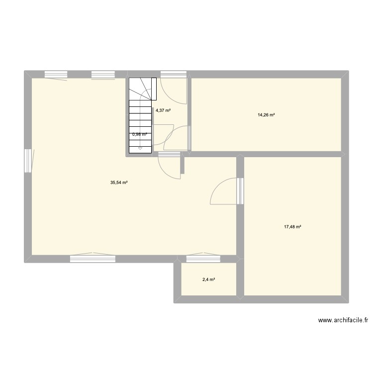 Plan maison. Plan de 6 pièces et 75 m2