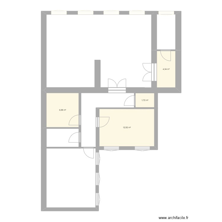 ROCHECHOUART BIS. Plan de 4 pièces et 26 m2