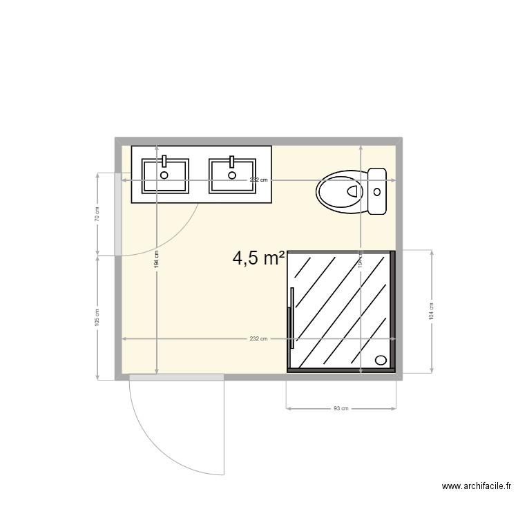 CUISINE 1. Plan de 1 pièce et 5 m2