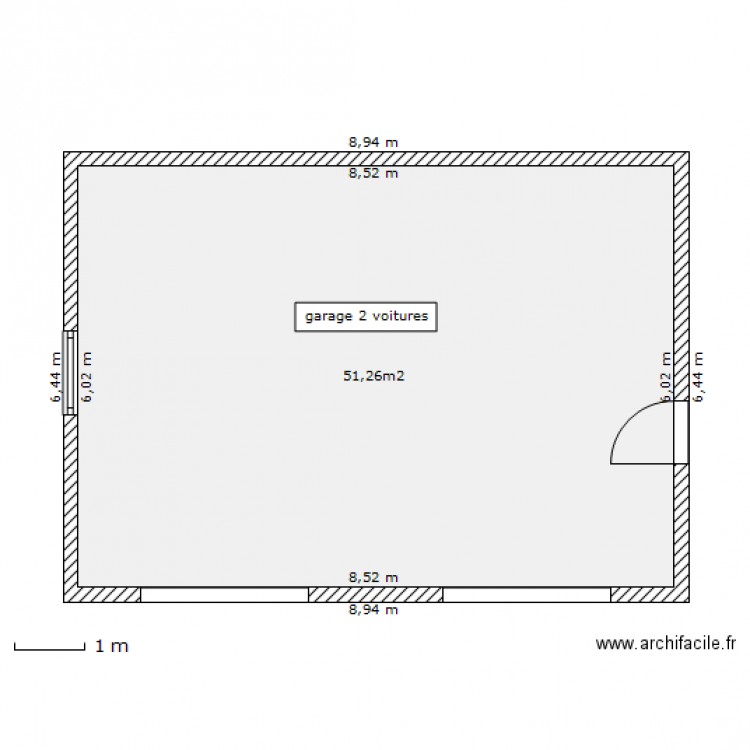 garage 2 voitures plan surface. Plan de 1 pièce et 51 m2