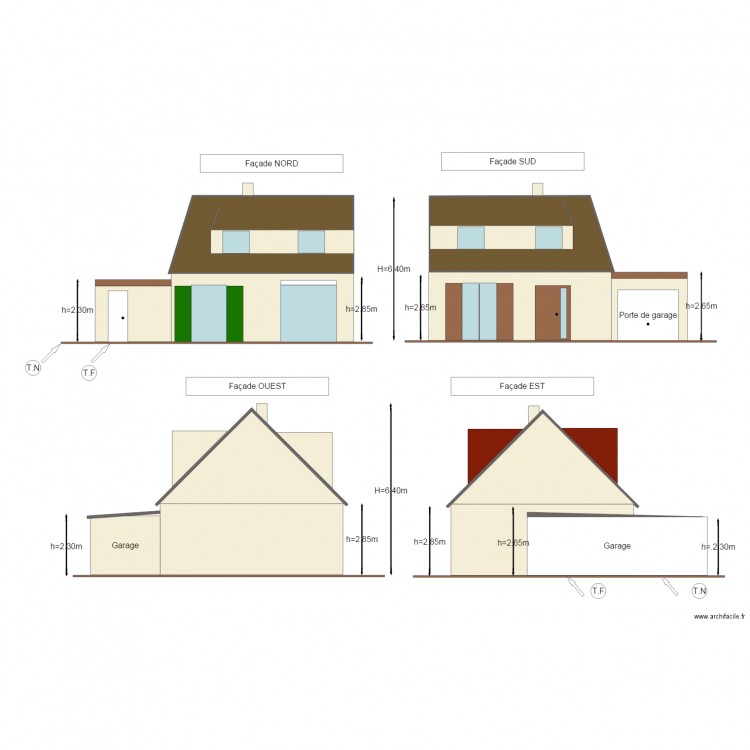 DP4 Plan de façades Plan dessiné par bitutu