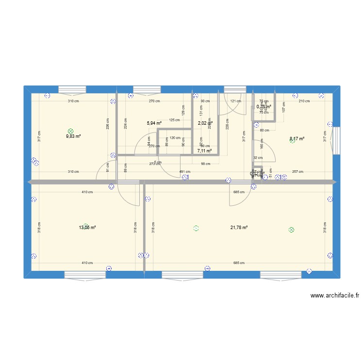 Maison Plan 9 pièces 69 m2 dessiné par druid s