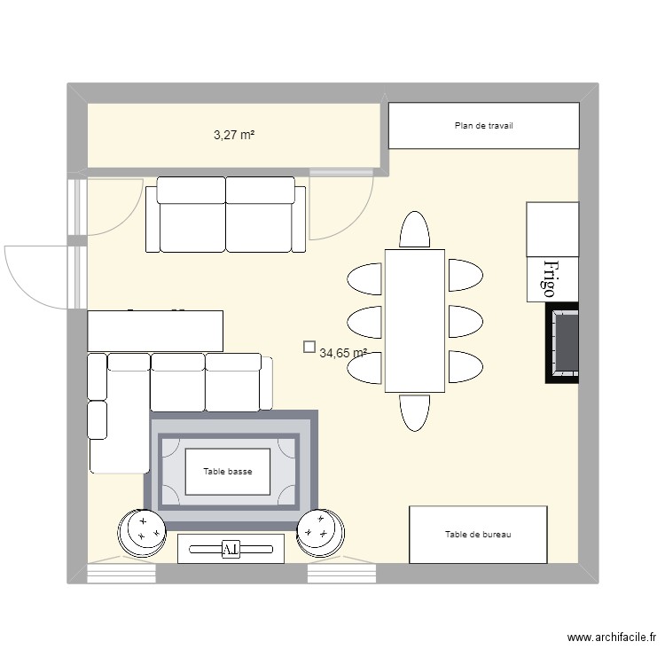 Plan Appartement Liam 2. Plan de 2 pièces et 38 m2