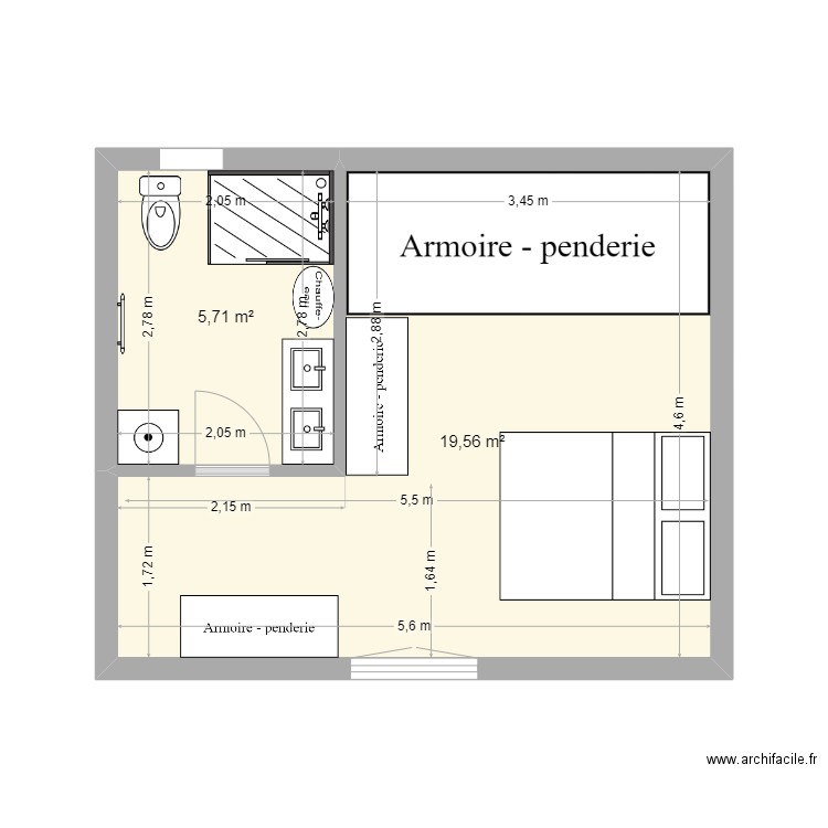 ANNEXE 1. Plan de 2 pièces et 25 m2