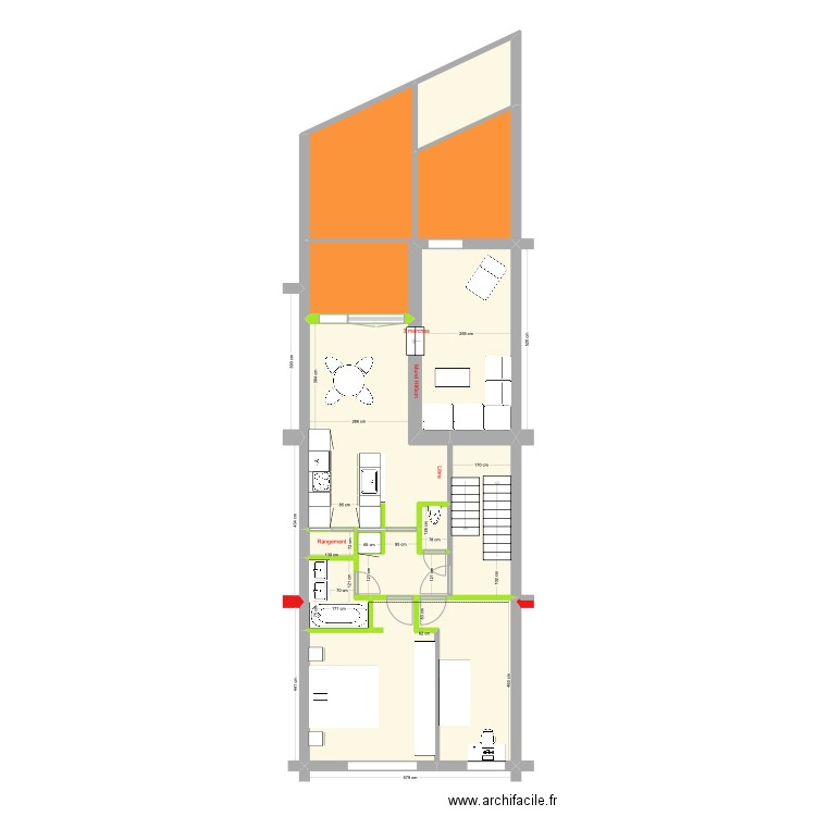 BAUCQ 77 2e étage Def. Plan de 12 pièces et 92 m2