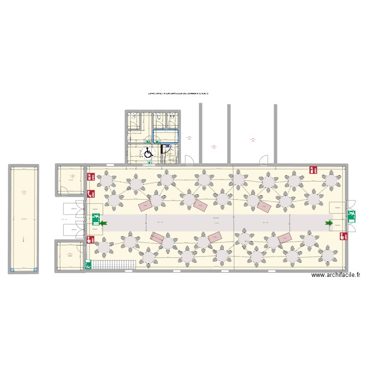 SALLE ST MAURICE VI AVEC TABLES. Plan de 11 pièces et 370 m2