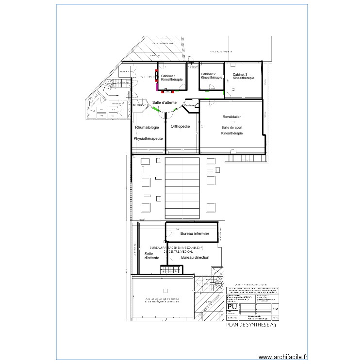 The Clinic - 1er étage - 25/02/2024 - A.A. Plan de 4 pièces et 90 m2