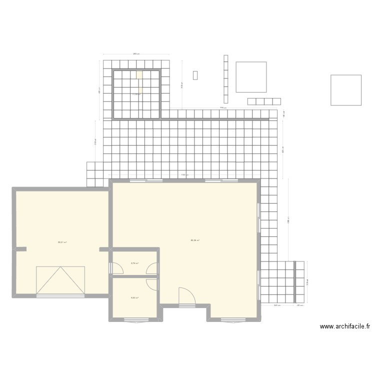 Terrasse Version3. Plan de 5 pièces et 159 m2
