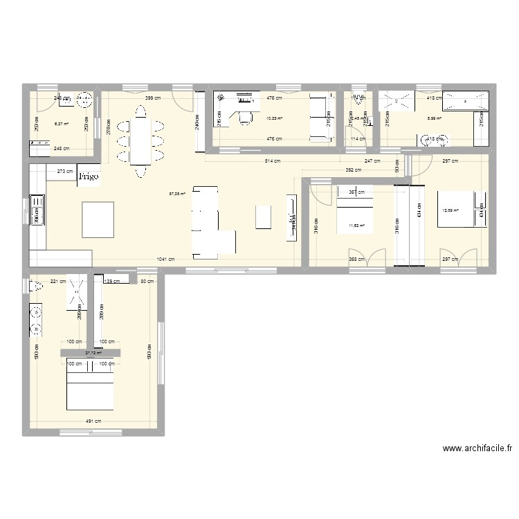 PLAN 4. Plan de 8 pièces et 138 m2