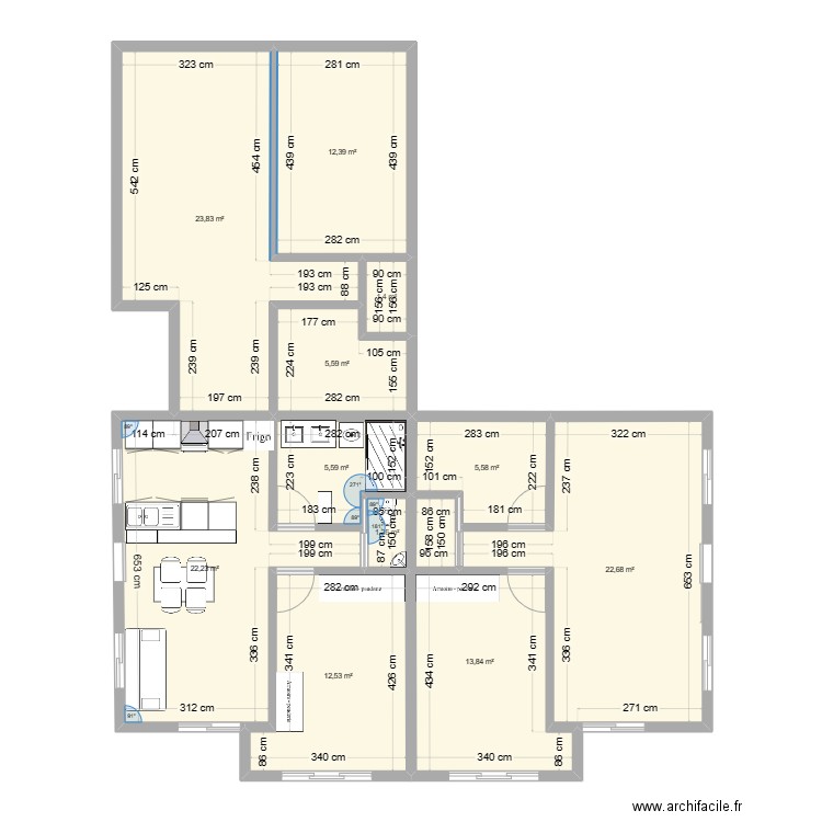 Résidence Taina Taunoa - RDC. Plan de 11 pièces et 127 m2