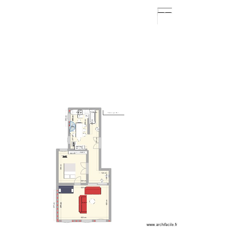 Tresor 6. Plan de 3 pièces et 67 m2
