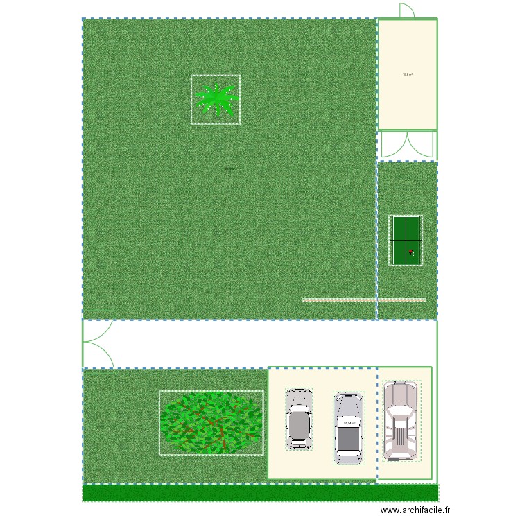 Jardin_Parking_v2. Plan de 2 pièces et 75 m2