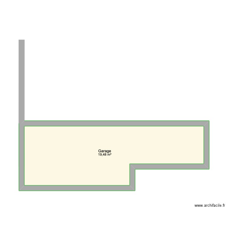 Garage Patrimoniale. Plan de 1 pièce et 19 m2