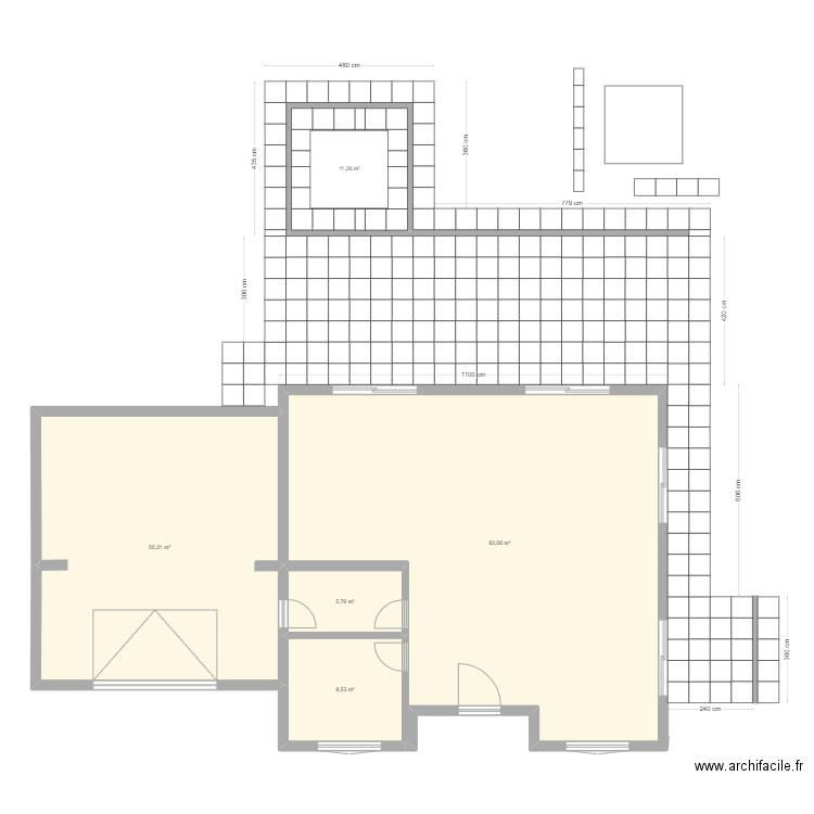 Terrasse Version2. Plan de 5 pièces et 159 m2