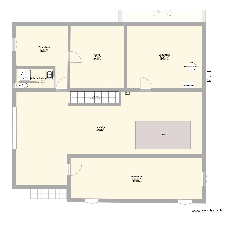 Saint. Plan de 17 pièces et 319 m2