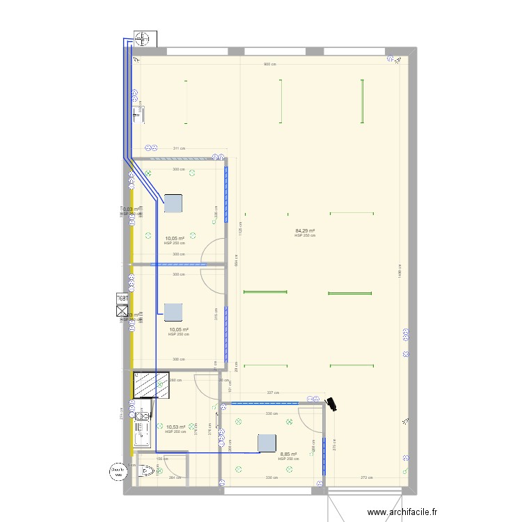 Bureau V8 plomb/elec. Plan de 0 pièce et 0 m2