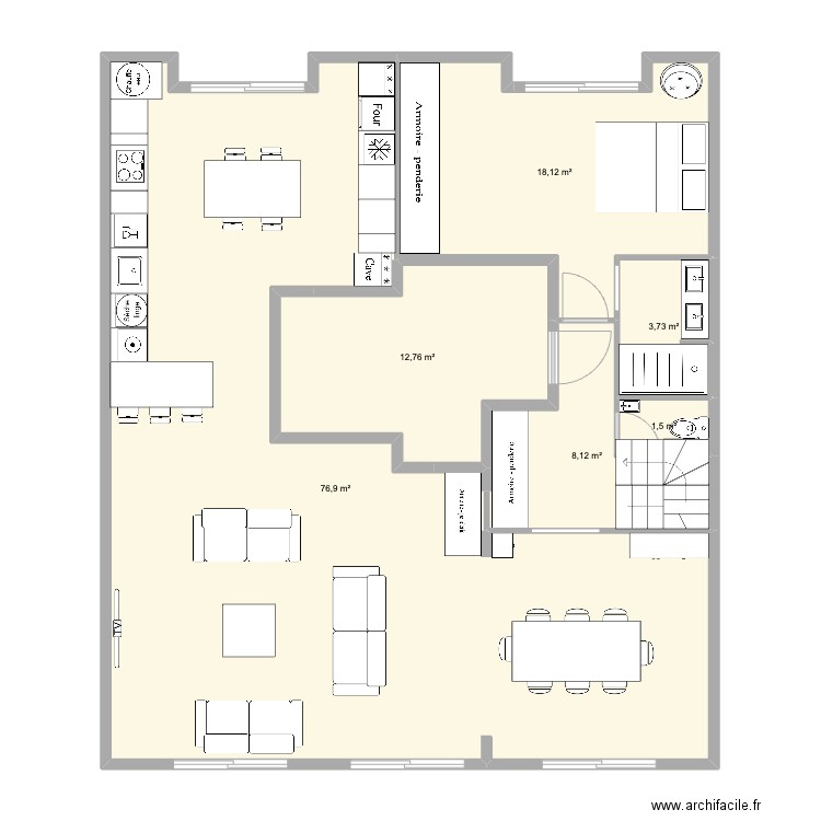 de gaulle Pornichet v2. Plan de 6 pièces et 121 m2