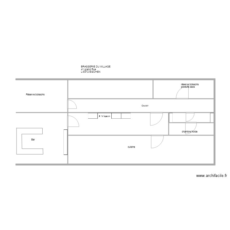 PLAN BRASSERIE DU VILLAGE. Plan de 0 pièce et 0 m2