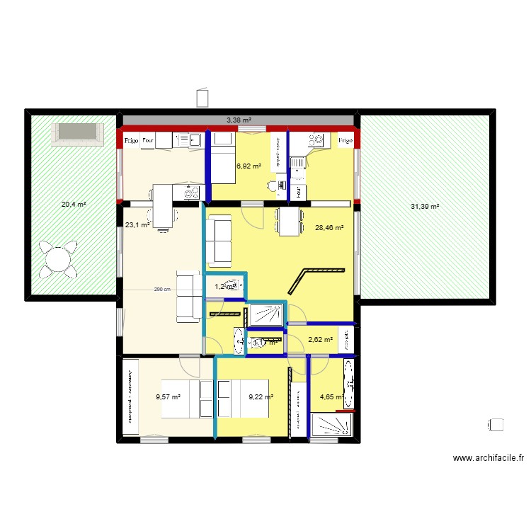 PLAN CILIA. Plan de 12 pièces et 142 m2