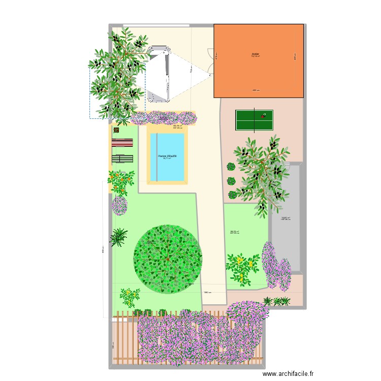 Piscine V6. Plan de 8 pièces et 321 m2