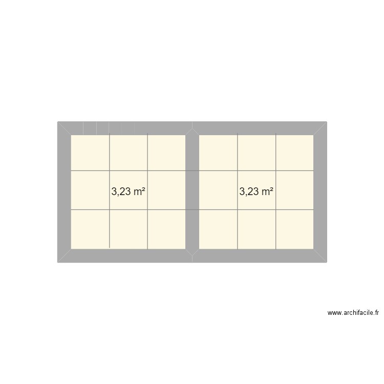 terrasse jardin. Plan de 2 pièces et 6 m2