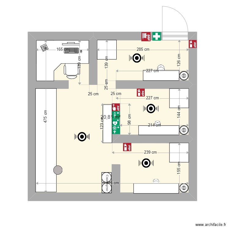 Labo culture cellulaire. Plan de 0 pièce et 0 m2